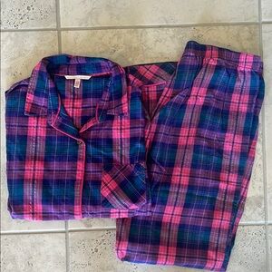 Victoria's Secret Pink and Blue Plaid Pajama Set